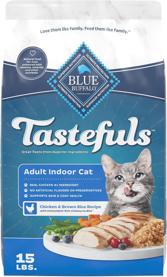 Blue Buffalo Tastefuls Chicken Adult Indoor Dry Cat Food, 15 lb
