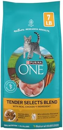 Purina ONE Tender Selects Dry Cat Food, Chicken, 7 lb Bag