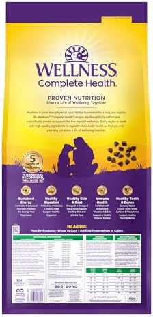 Wellness Complete Health Natural Adult Dry Dog Food, Chicken & Oatmeal Recipe, 30 lb Bag
