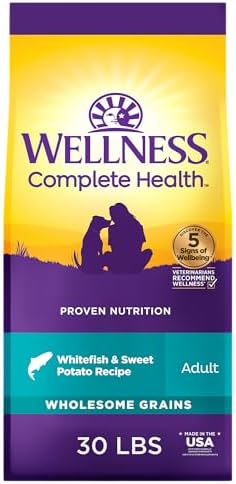 Wellness Complete Health Natural Adult Dry Dog Food, Whitefish & Sweet Potato Recipe, 30 lb Bag