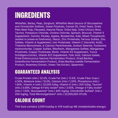 Wellness Complete Health Natural Adult Dry Dog Food, Whitefish & Sweet Potato Recipe, 30 lb Bag