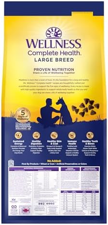 Wellness Complete Health Natural Adult Dry Dog Food, Chicken & Brown Rice Recipe, 30 lb Bag
