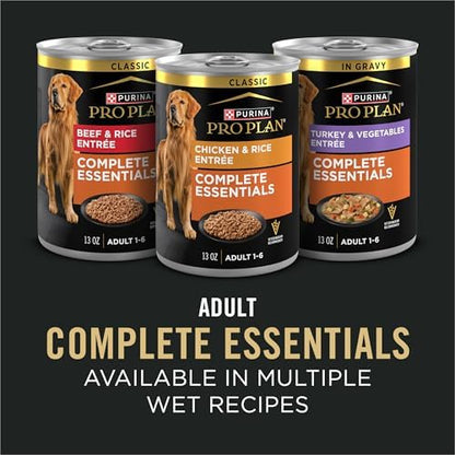 Purina Pro Plan Complete Essentials Shredded Blend Chicken and Rice Dog Food Dry Formula with Probiotics for Dogs, 35 lb Bag
