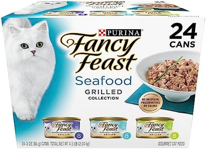Purina Fancy Feast Grilled Wet Cat Food Variety Pack, 3 oz Cans, 24-Pack