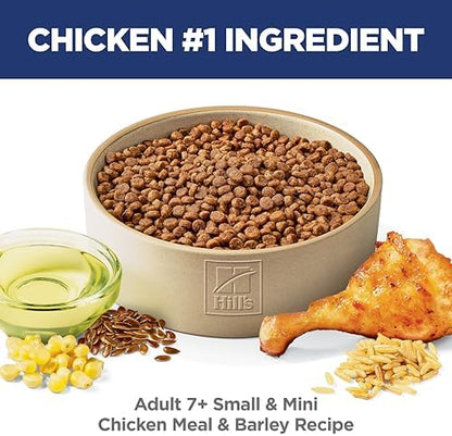 Hill's Science Diet Adult 7+ Small & Mini Dry Dog Food, Chicken & Brown Rice, 4.5 lb. Bag