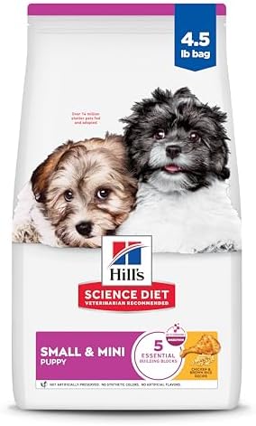 Hill's Science Diet Puppy Small & Mini Dry Dog Food, Chicken & Brown Rice, 4.5 lb. Bag