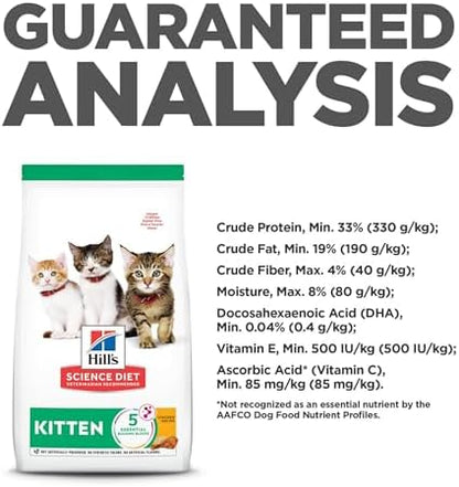 Hill's Science Diet Kitten, Chicken Recipe Dry Cat Food, 7 lb Bag