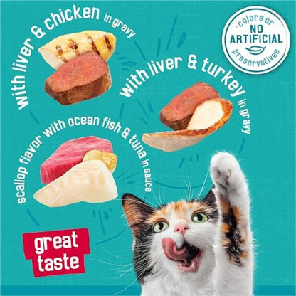 Friskies Purina Tasty Treasures Cat Food, Prime Filets Variety, (12) 5.5 oz