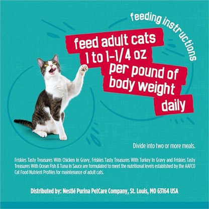 Friskies Purina Tasty Treasures Cat Food, Prime Filets Variety, (12) 5.5 oz