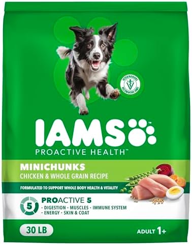 IAMS Proactive Health Minichunks Adult Dry Dog Food, Chicken Recipe, 30 lb Bag