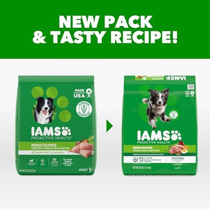 IAMS Proactive Health Minichunks Adult Dry Dog Food, Chicken Recipe, 30 lb Bag