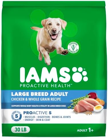 IAMS Proactive Health Adult Dry Dog Food, Chicken Recipe, 30 lb Bag