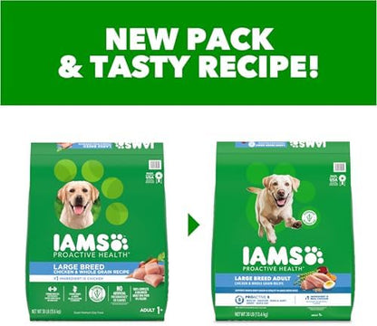 IAMS Proactive Health Adult Dry Dog Food, Chicken Recipe, 30 lb Bag