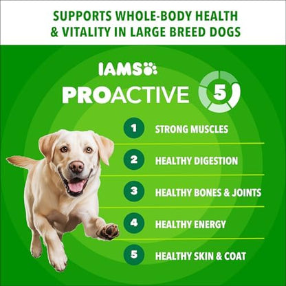IAMS Proactive Health Adult Dry Dog Food, Chicken Recipe, 30 lb Bag