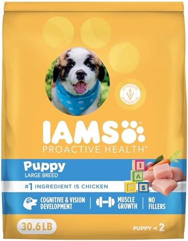 IAMS Proactive Health Smart Puppy Large Breed Dry Dog Food with Real Chicken, 30.6 lb Bag