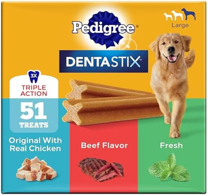 Pedigree Dentastix Large Breed Dental Dog Treats, Variety, 51 Count
