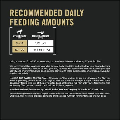 Purina Pro Plan Small Breed Dry Dog Food, Shredded Blend, 6 lb Bag