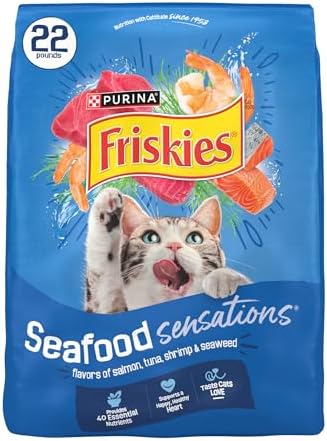 Friskies Purina Seafood Sensations Dry Cat Food, 22 lb Bag