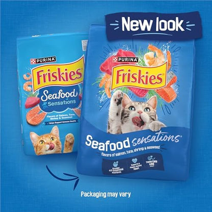 Friskies Purina Seafood Sensations Dry Cat Food, 22 lb Bag