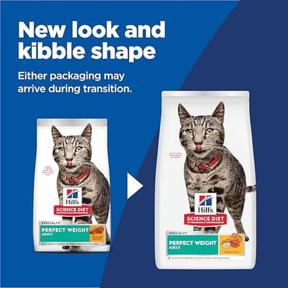 Hill's Science Diet Adult Perfect Weight Dry Cat Food, Chicken Recipe, 7 lb. Bag
