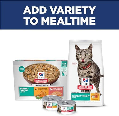 Hill's Science Diet Adult Perfect Weight Dry Cat Food, Chicken Recipe, 7 lb. Bag