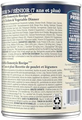 Blue Buffalo Homestyle Recipe Natural Adult Wet Dog Food, Chicken, 12.5-oz Can (12-Pack)