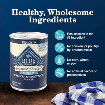 Blue Buffalo Homestyle Recipe Natural Adult Wet Dog Food, Chicken, 12.5-oz Can (12-Pack)