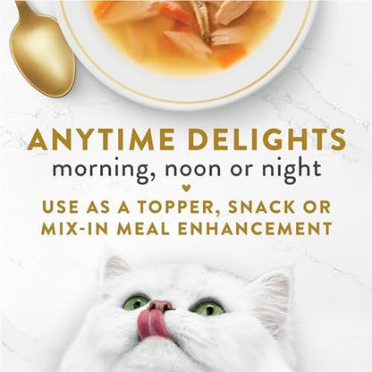 Purina Fancy Feast Broths, Classic Seafood Wet Cat Food Complement, 1.4 oz Pouch, 12-Pack