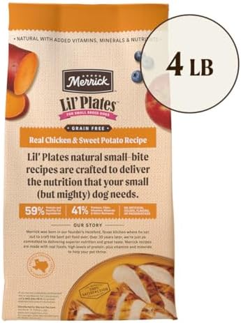 Merrick Plates Grain-Free Dry Dog Food, Chicken Recipe, 4 lb Bag