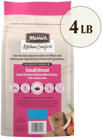 Merrick Healthy Grains Dry Dog Food, Real Chicken & Brown Rice Recipe, 4 lb Bag