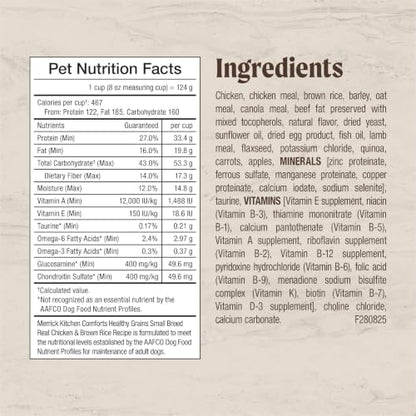 Merrick Healthy Grains Dry Dog Food, Real Chicken & Brown Rice Recipe, 4 lb Bag