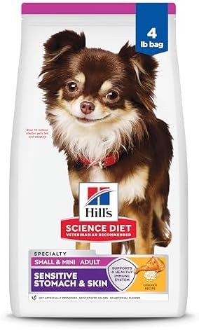 Hill's Science Diet Sensitive Stomach & Skin Small & Mini Dry Dog Food, Adult Formula, Chicken Recipe, 4 lb. Bag