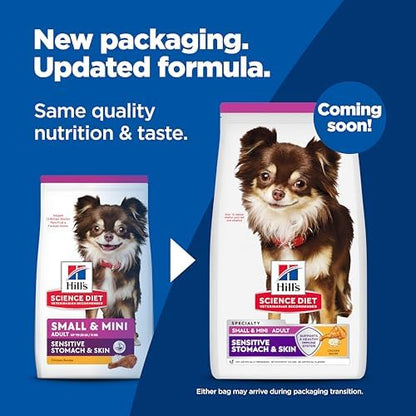 Hill's Science Diet Sensitive Stomach & Skin Small & Mini Dry Dog Food, Adult Formula, Chicken Recipe, 4 lb. Bag