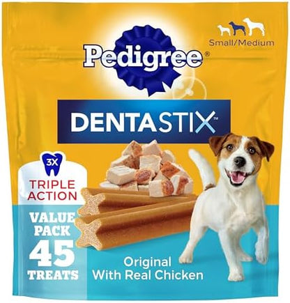 Pedigree Dentastix Small & Medium Dental Dog Treats, Original, 45 Count