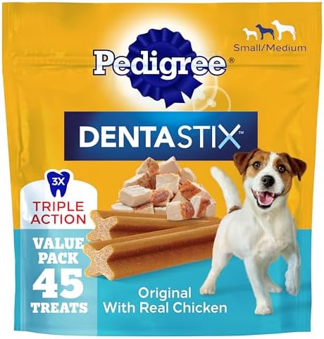 Pedigree Dentastix Small & Medium Dental Dog Treats, Original, 45 Count
