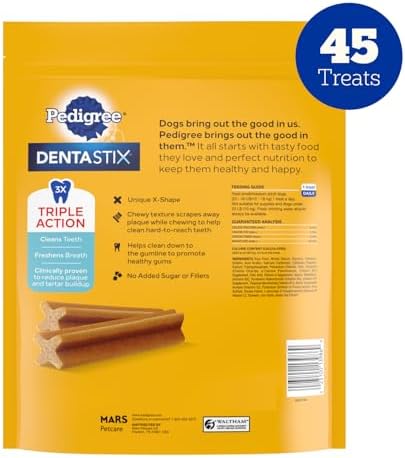 Pedigree Dentastix Small & Medium Dental Dog Treats, Original, 45 Count