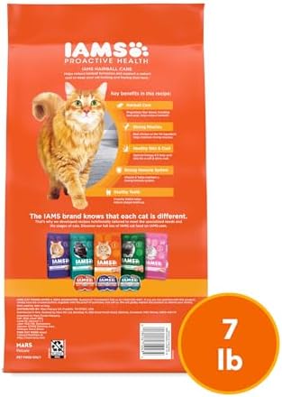 IAMS Proactive Health Hairball Care Adult Dry Cat Food, Chicken Recipe, 3.5 lb Bag