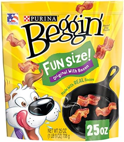 Purina Beggin' With Real Meat Dog Treats, Fun Size Original With Bacon Flavor, 25 oz Pouch