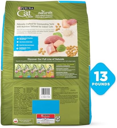 Purina Cat Chow Naturals Hairball, Indoor Dry Cat Food, 13 lb Bag