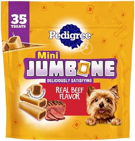 Pedigree Mini Jumbone Small Dog Treats, Beef Flavor, 35 Count