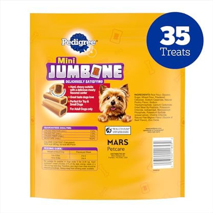 Pedigree Mini Jumbone Small Dog Treats, Beef Flavor, 35 Count