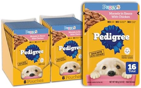 Pedigree Choice Cuts Morsels in Gravy Wet Dog Food Pouches, Chicken Flavor, 3.5 oz, 16-Count