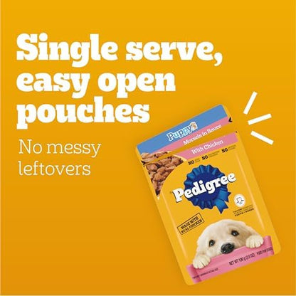 Pedigree Choice Cuts Morsels in Gravy Wet Dog Food Pouches, Chicken Flavor, 3.5 oz, 16-Count