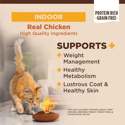 Wellness Complete Health Natural Indoor Dry Cat Food, Chicken Recipe, 5 lb Bag