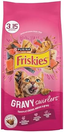 Purina Friskies Gravy Swirlers Adult Dry Cat Food, 3.15 lb Bag