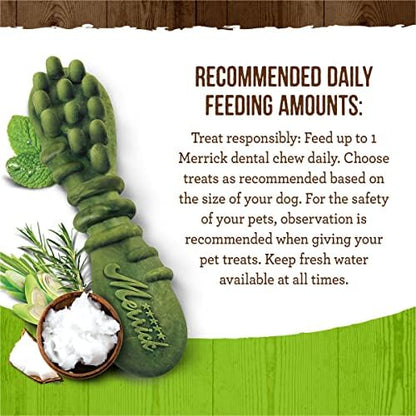 Merrick Fresh Kisses Natural Dental Chews Infused with Coconut and Botanical Oils, For Large Dogs Over 50 lbs, 16-Count Box