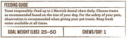 Merrick Fresh Kisses Natural Dental Chews Infused with Coconut and Botanical Oils, For Medium Dogs 25-50 lbs, 22-Count Box