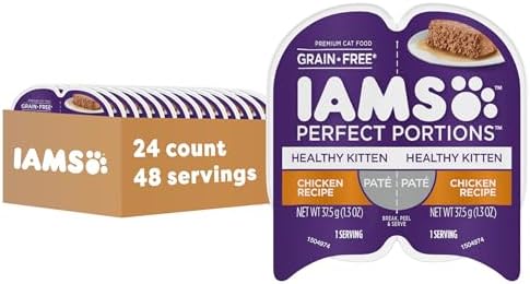 IAMS Perfect Portions Wet Cat Food, Chicken Recipe, Twin Pack, 2.6 oz Trays, 24-Count