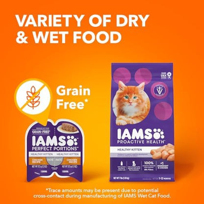 IAMS Perfect Portions Wet Cat Food, Chicken Recipe, Twin Pack, 2.6 oz Trays, 24-Count