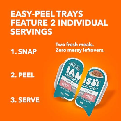 IAMS Perfect Portions Wet Cat Food Variety Pack, Twin Pack, 2.6 oz Trays, 24-Count